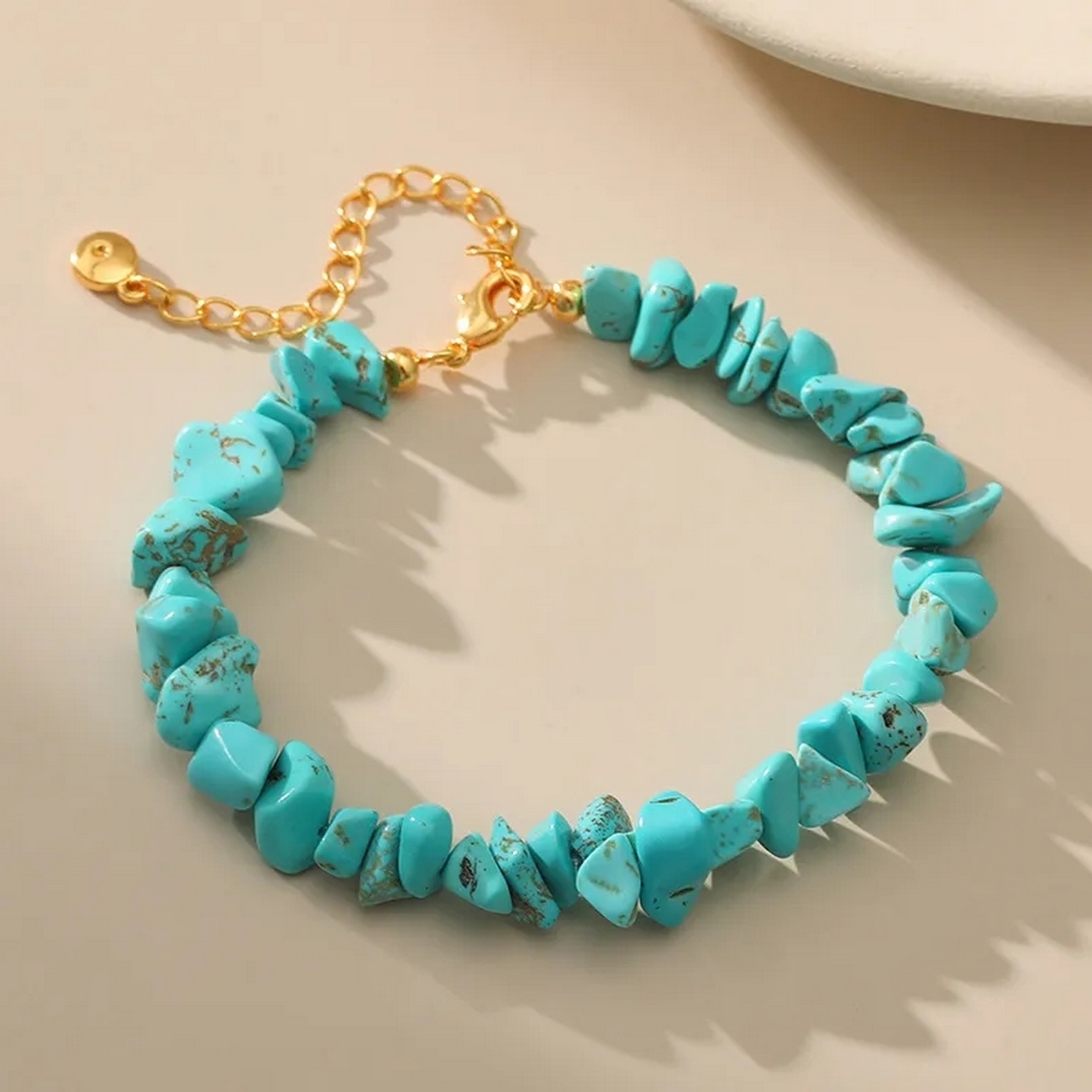 Pulsera Cuarzo Turquesa Triturado + Estuche Gamushop