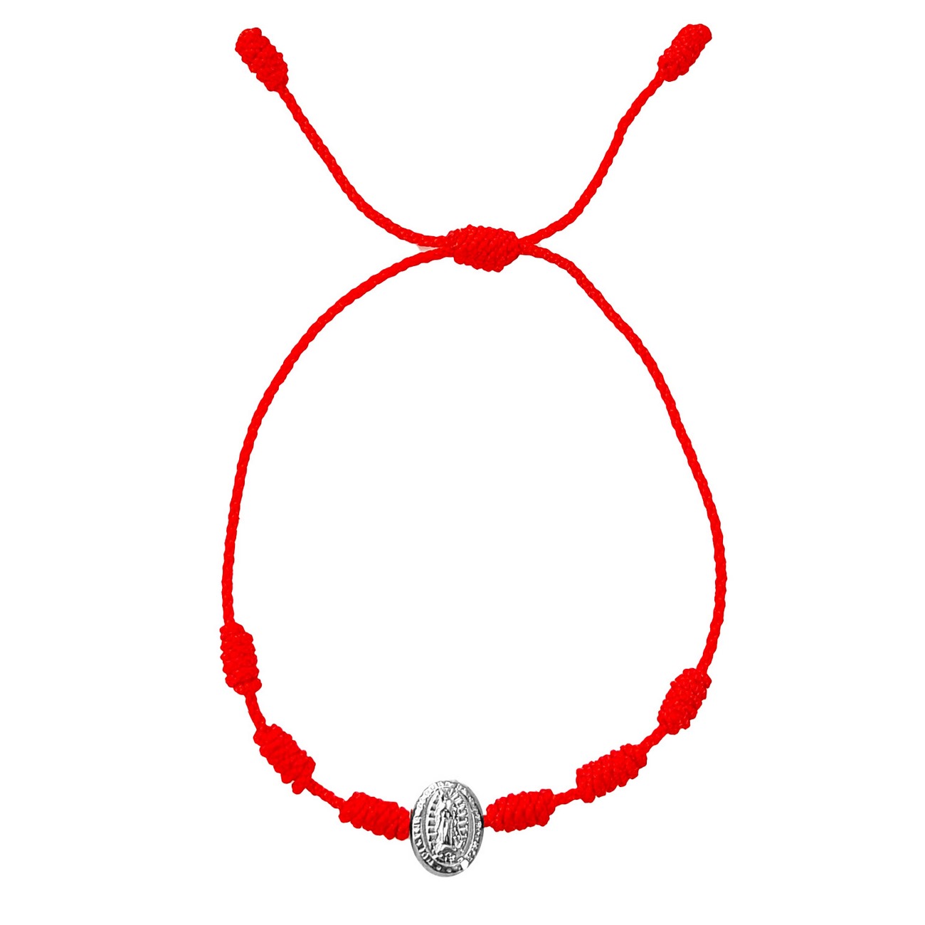 Pulsera Virgen De Guadalupe Plata Nudos Protecciòn + Estuche