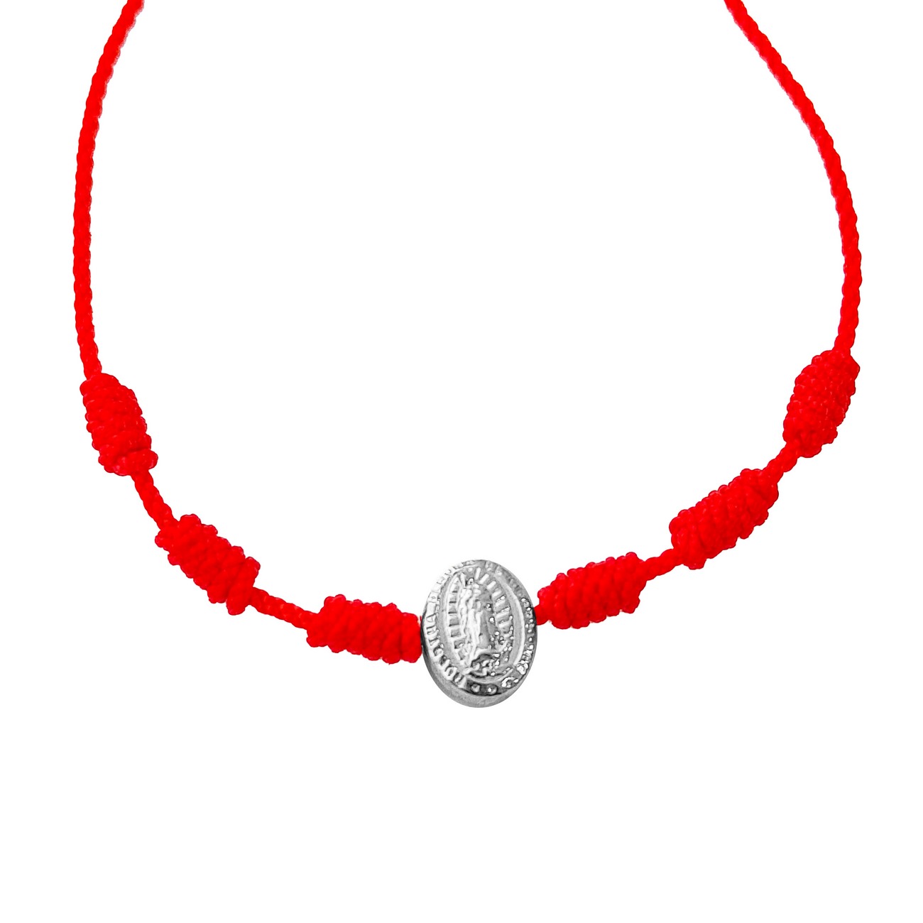 Pulsera Virgen De Guadalupe Plata Nudos Protecciòn + Estuche