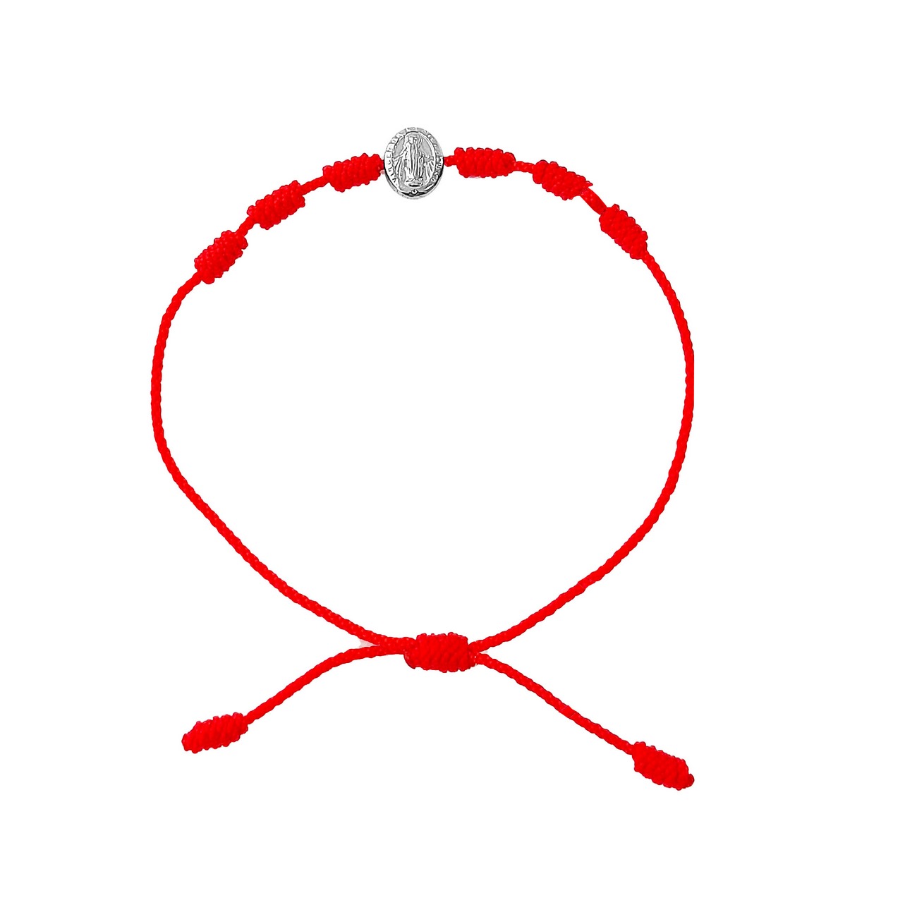 Pulsera Virgen Milagrosa Plata Nudos Protecciòn + Estuche