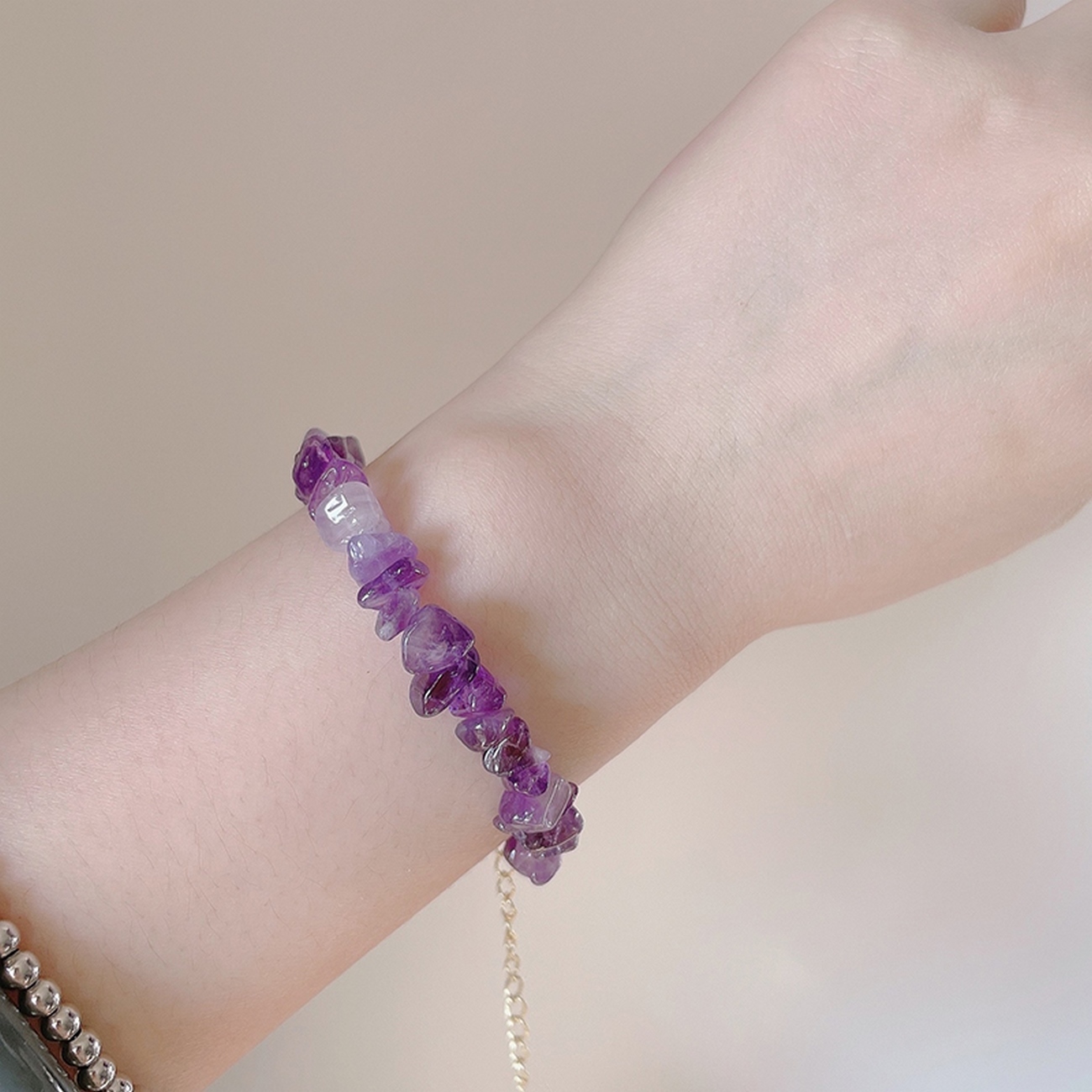 Pulsera Cuarzo Amatista Triturado + Estuche Gamushop