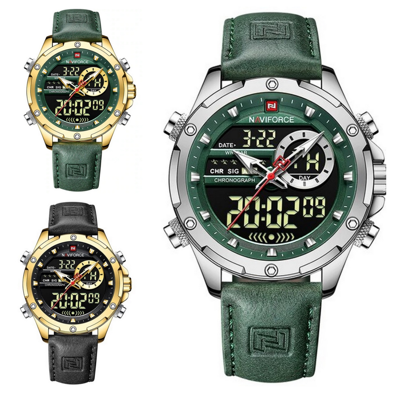 Reloj Naviforce Original Nf 9208 Casual Cuero + Estuche