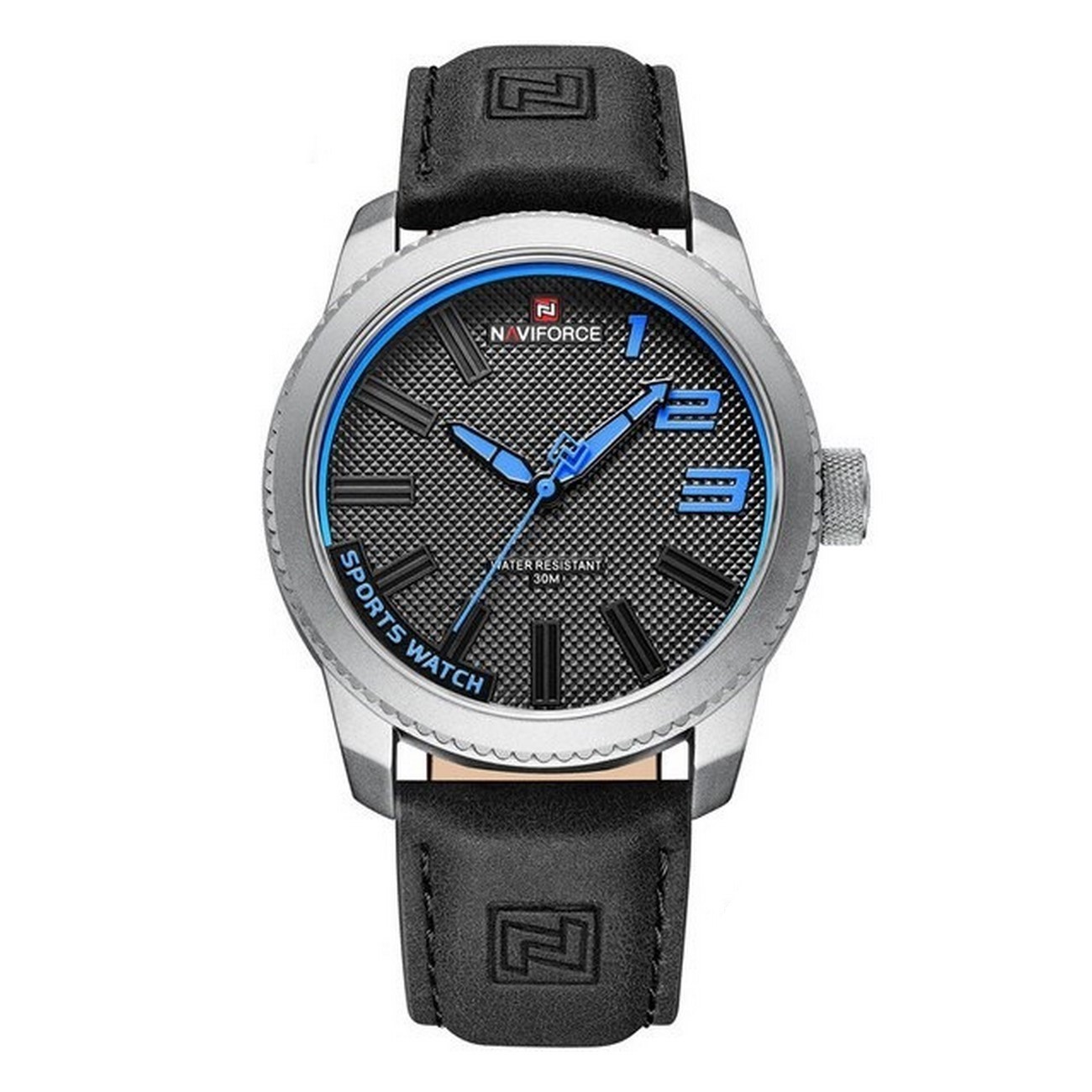 Reloj Naviforce Original Nf9202 Cuero Gris + Estuche