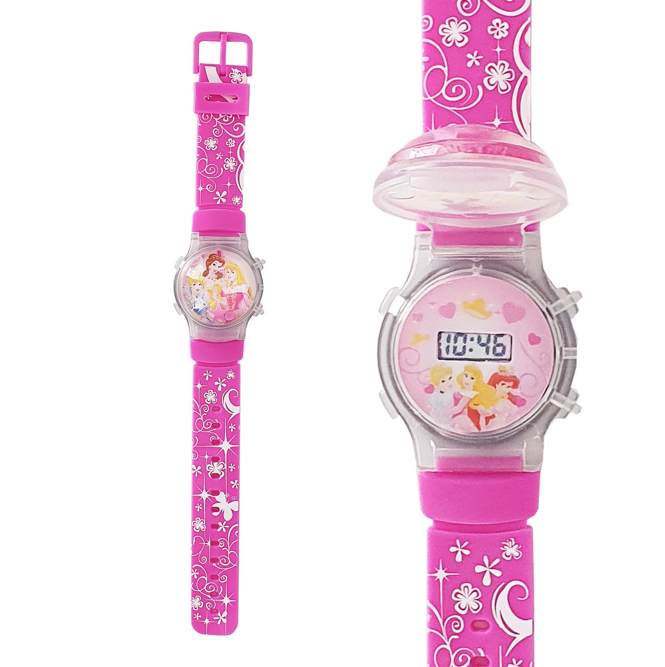 Reloj Niñas Digital Luces Tapa Infantil Princesa