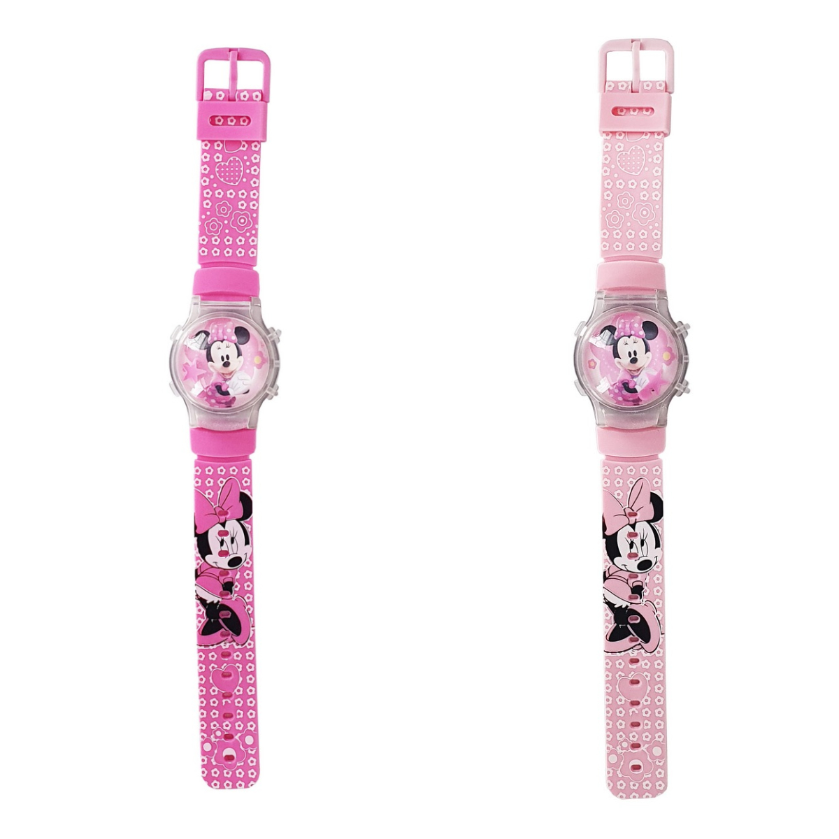 Reloj Niñas Digital Luces Tapa Infantil Minnie Mouse 3d