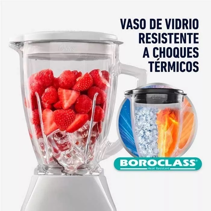 Licuadora Oster 2 Velocidades Vaso De Vidrio Blanca