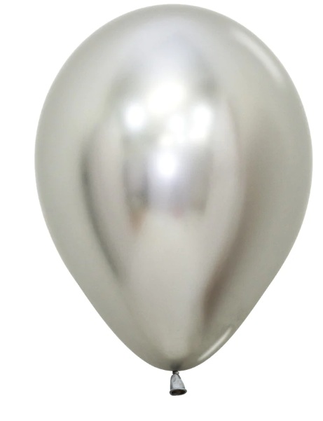 Globo Latex Redondo Reflex Plata R-18 *6und Sempertex