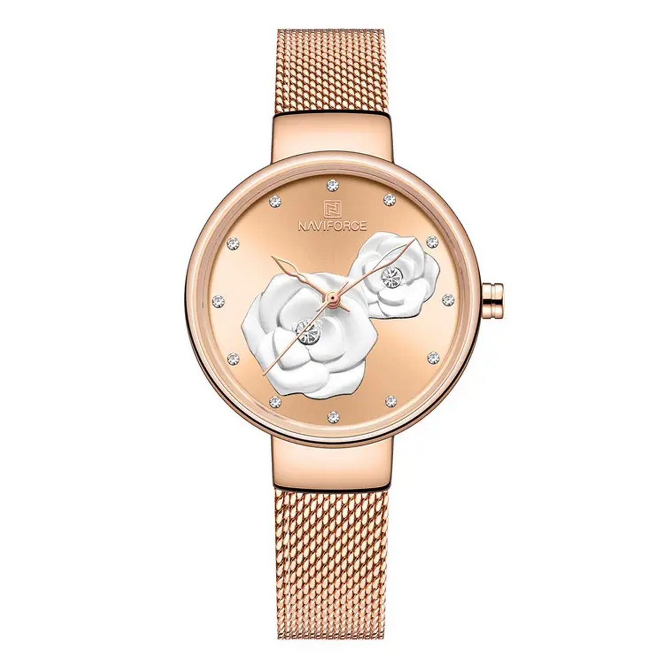 Reloj Naviforce Original Nf 5013l Flor Rosa + Estuche