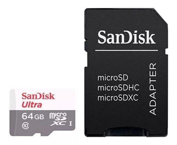 Tarjeta de Memoria Micro SD SanDisk 64GB Ultra Con Adaptador