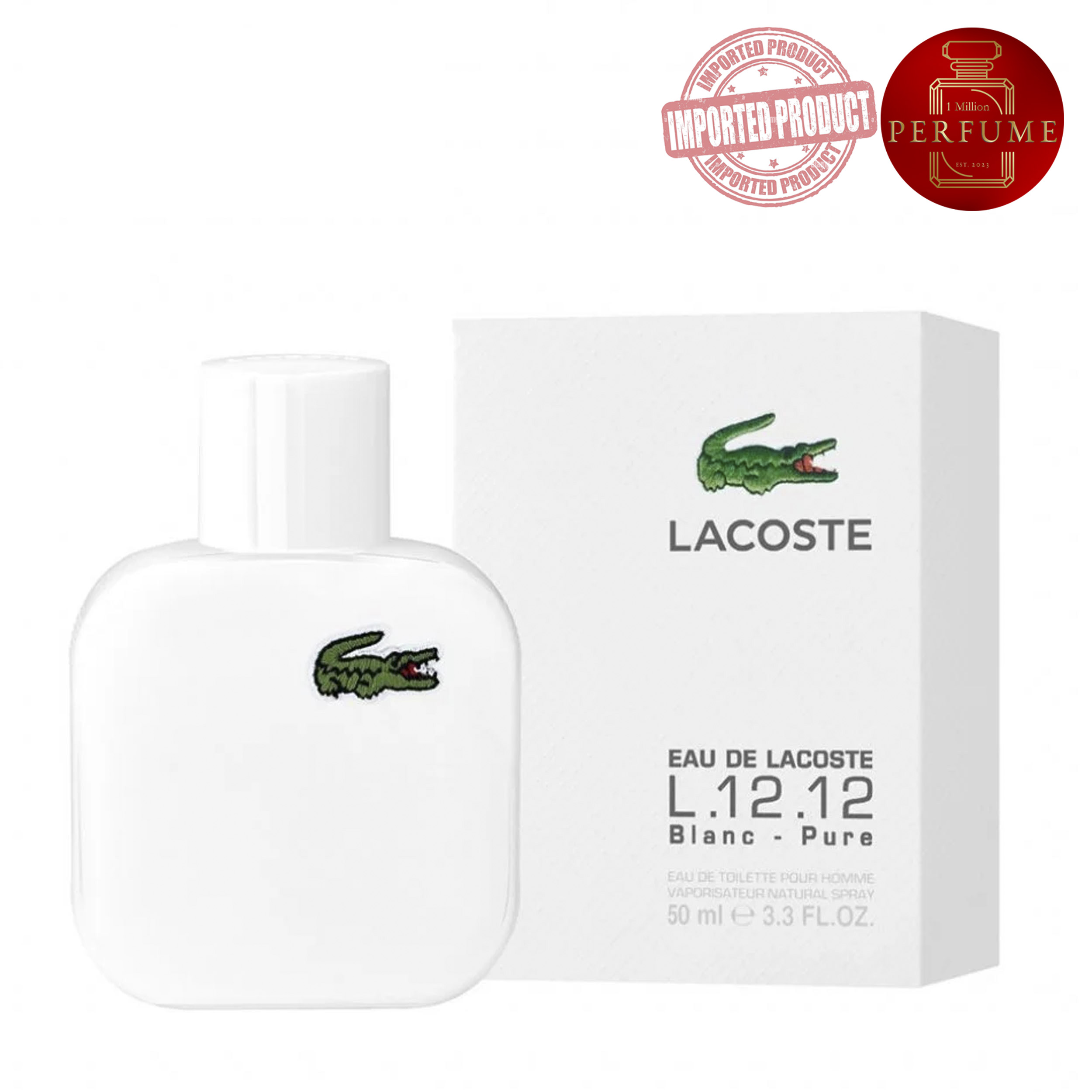 Eau de Lacoste L.12.12. White Lacoste  (Perfume Replica Con Fragancia Importada)- Hombre