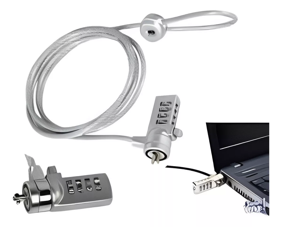 Candado Cable Seguridad De Clave Para Laptop Pc Portátil