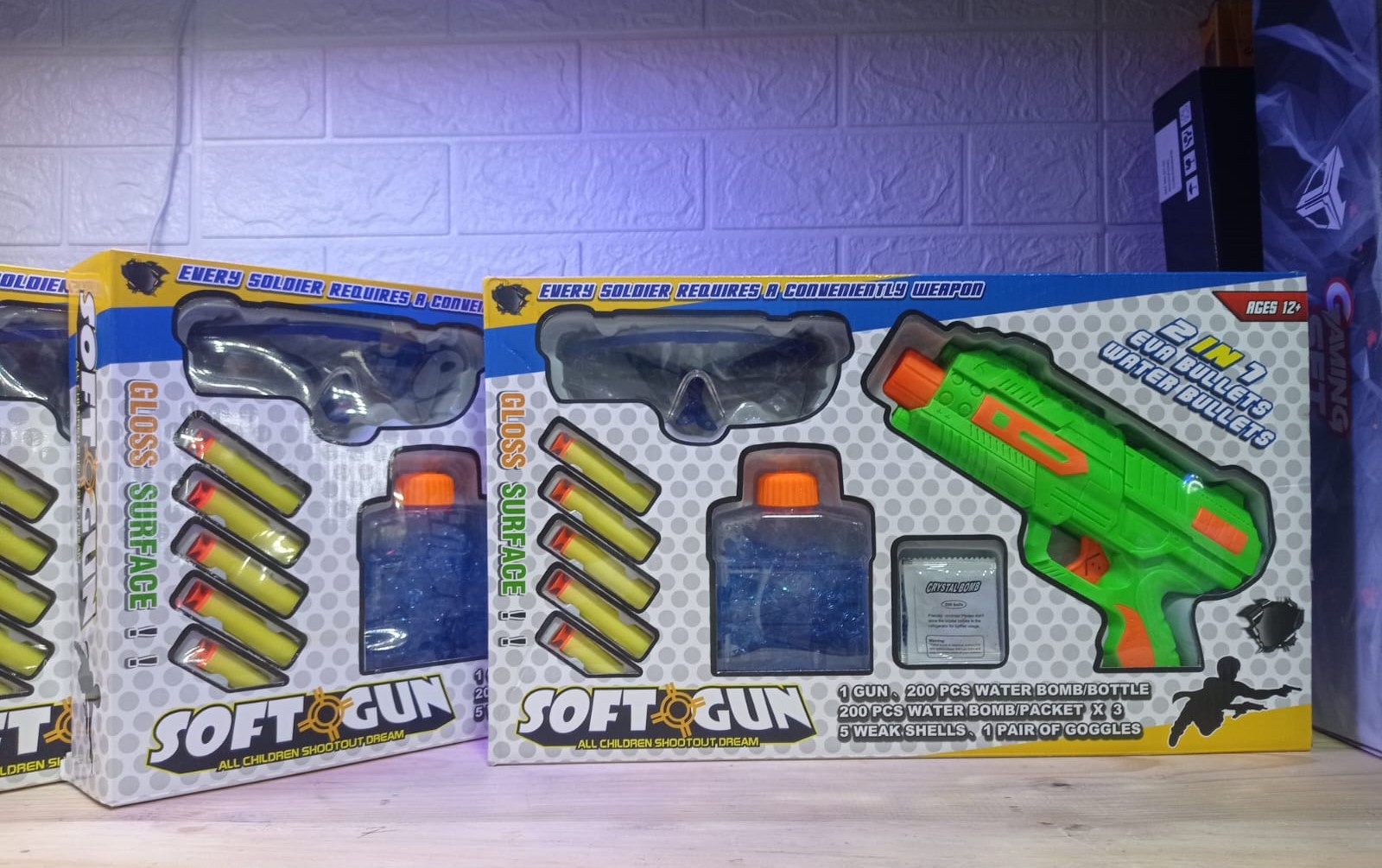 Pistola Juguete Dual Dardos E Hidrogel Softgun (Incluye Gafas)