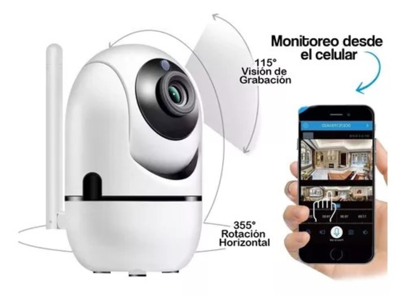Camara Ip Robot 1 Antena App Wifi Visión Nocturna Seguimiento