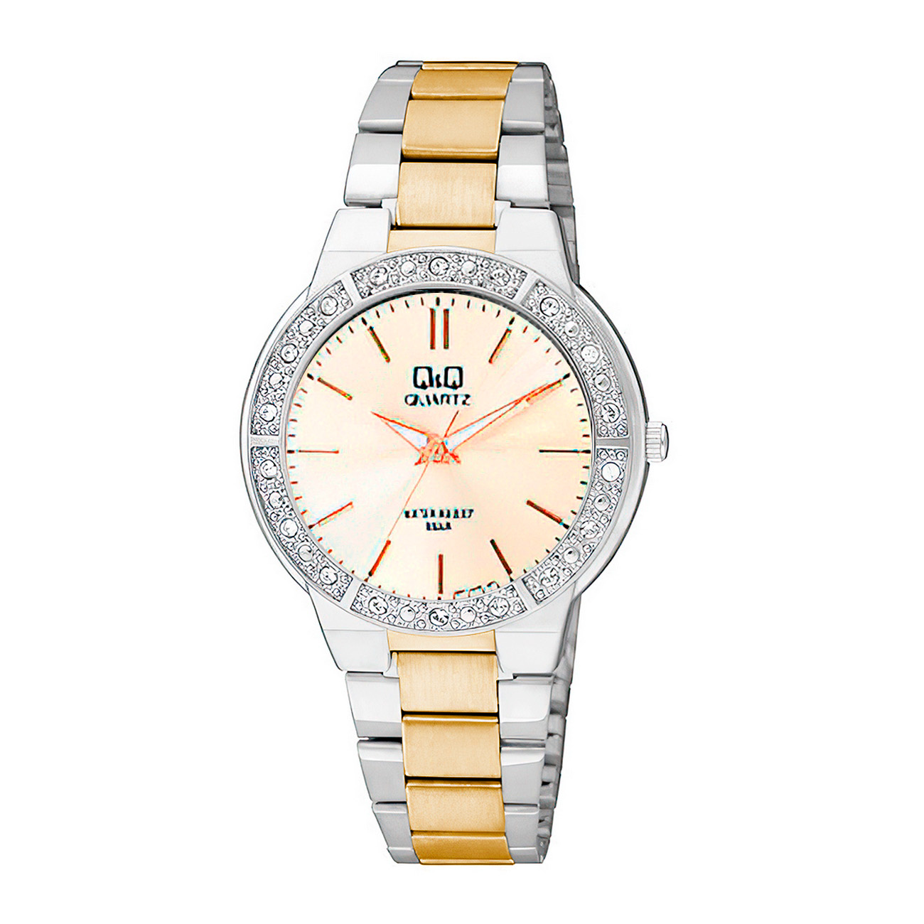 Reloj Q&q Qyq Acero Inoxidable Dama Murano + Estuche 