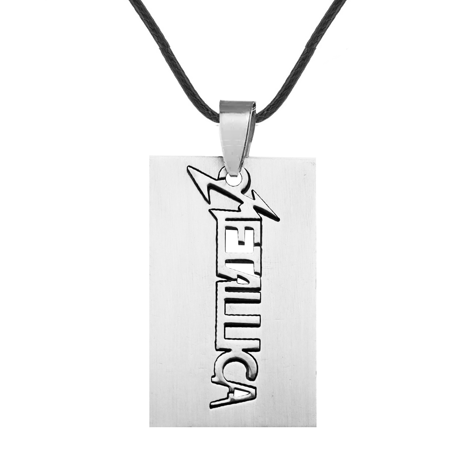 Collar Metallica Placa Acero Inoxidable + Estuche