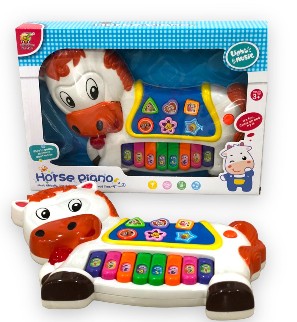 Piano didactico para niños con forma de caballo