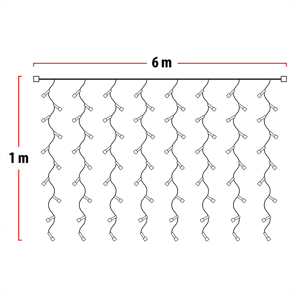 Luz Cascada 6X1 Metros 320 LED Luces Navidad BLANCA  6X1320Lb
