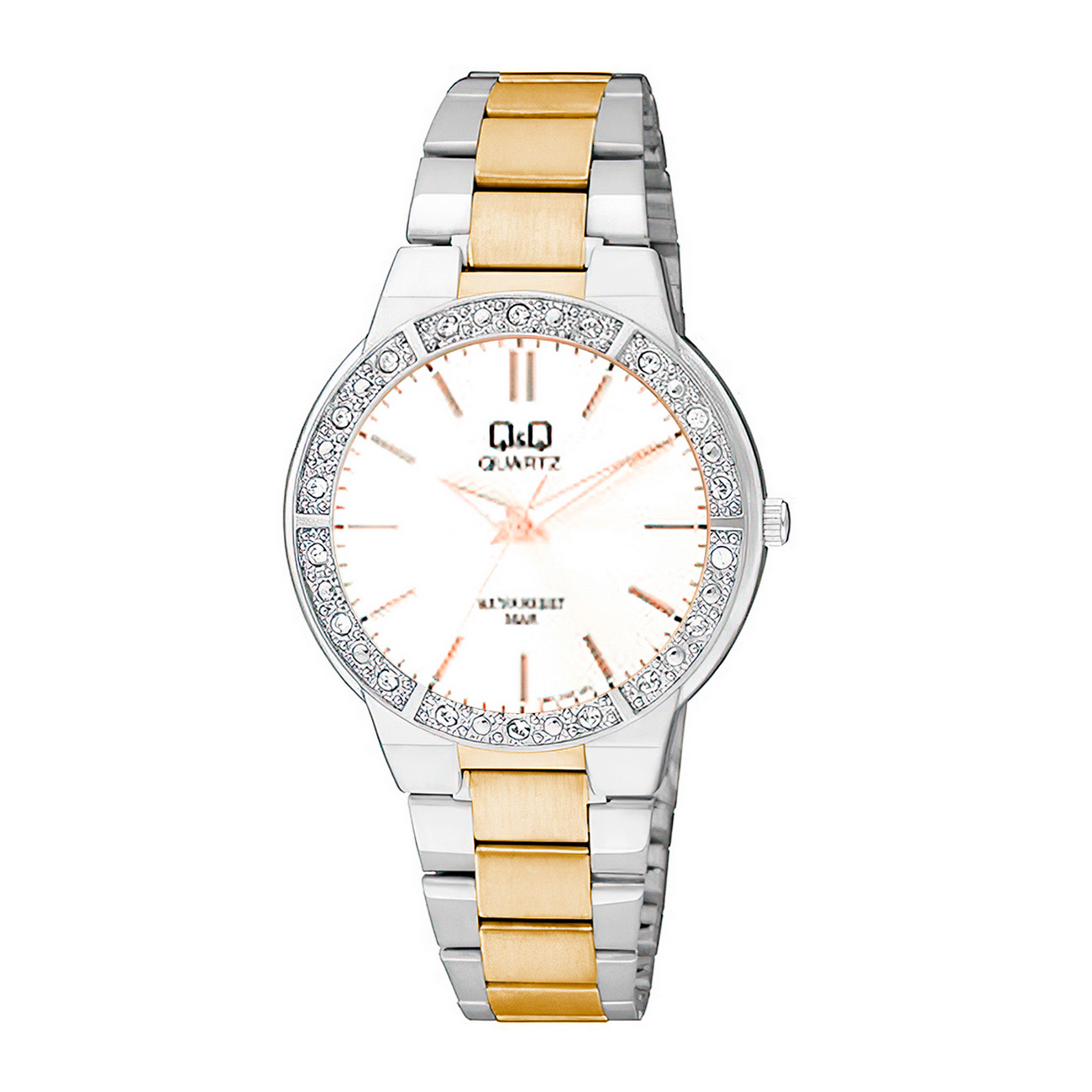 Reloj Q&q Qyq Acero Inoxidable Dama Murano + Estuche 