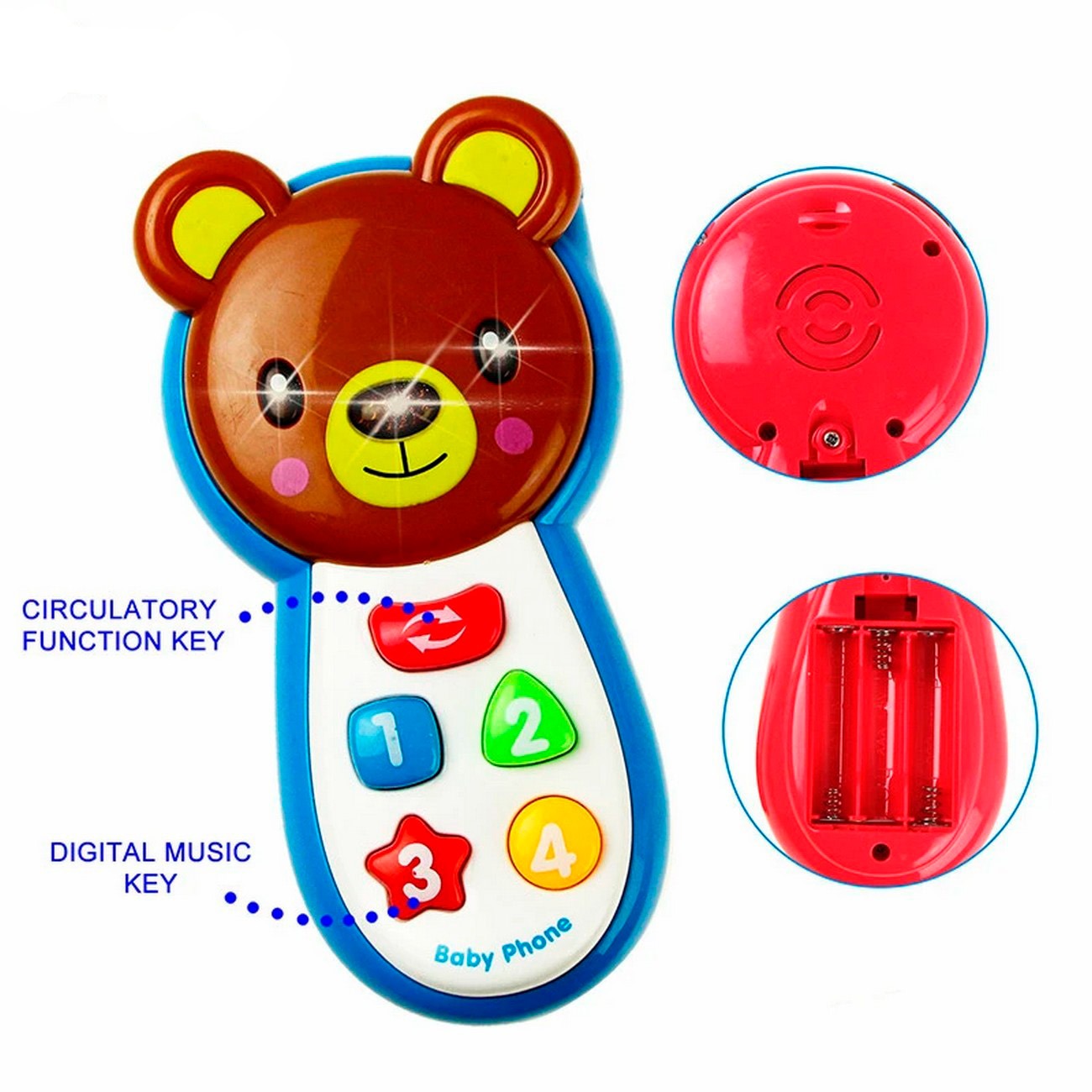 Teléfono Celular Juguete Musical Oso Bebe Niños + Bateria