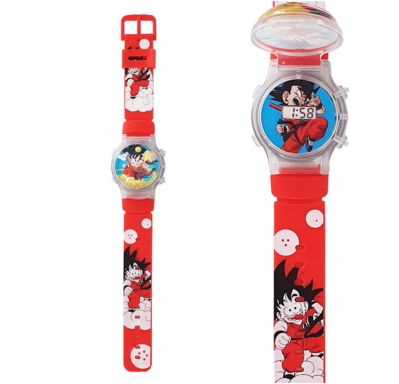 Reloj Niños Digital Luces Tapa Infantil Dragon Ball Goku