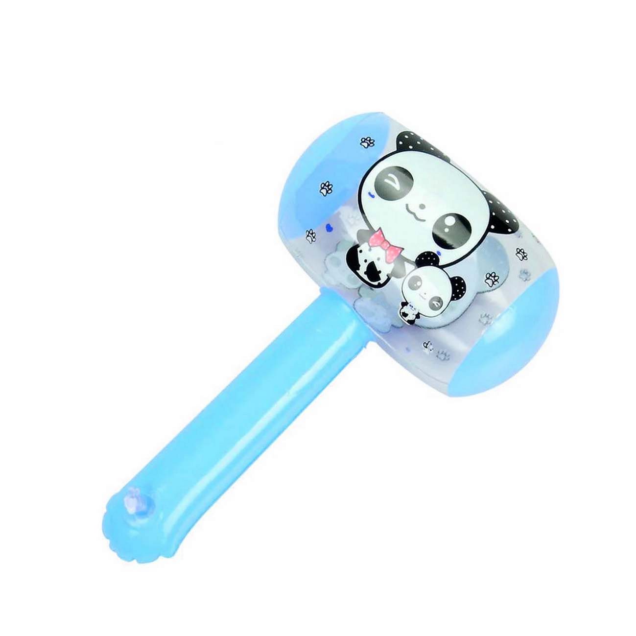 Martillo Maso Luces Led Panda Inflable Niños Juguete Azul