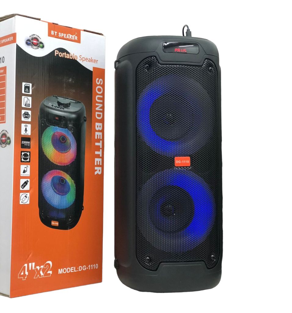 Cabina Parlante Bluetooth Portatil DG-1110 RGB 4"X2 Pulgadas 