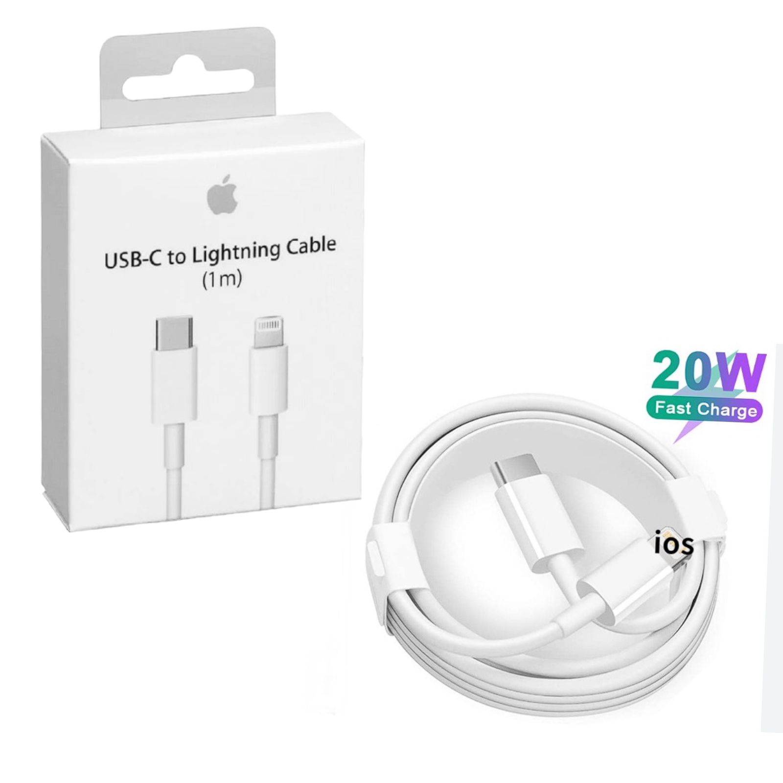 Cargador Iphone 20w l Certificado Apple l Lighning USB-C 