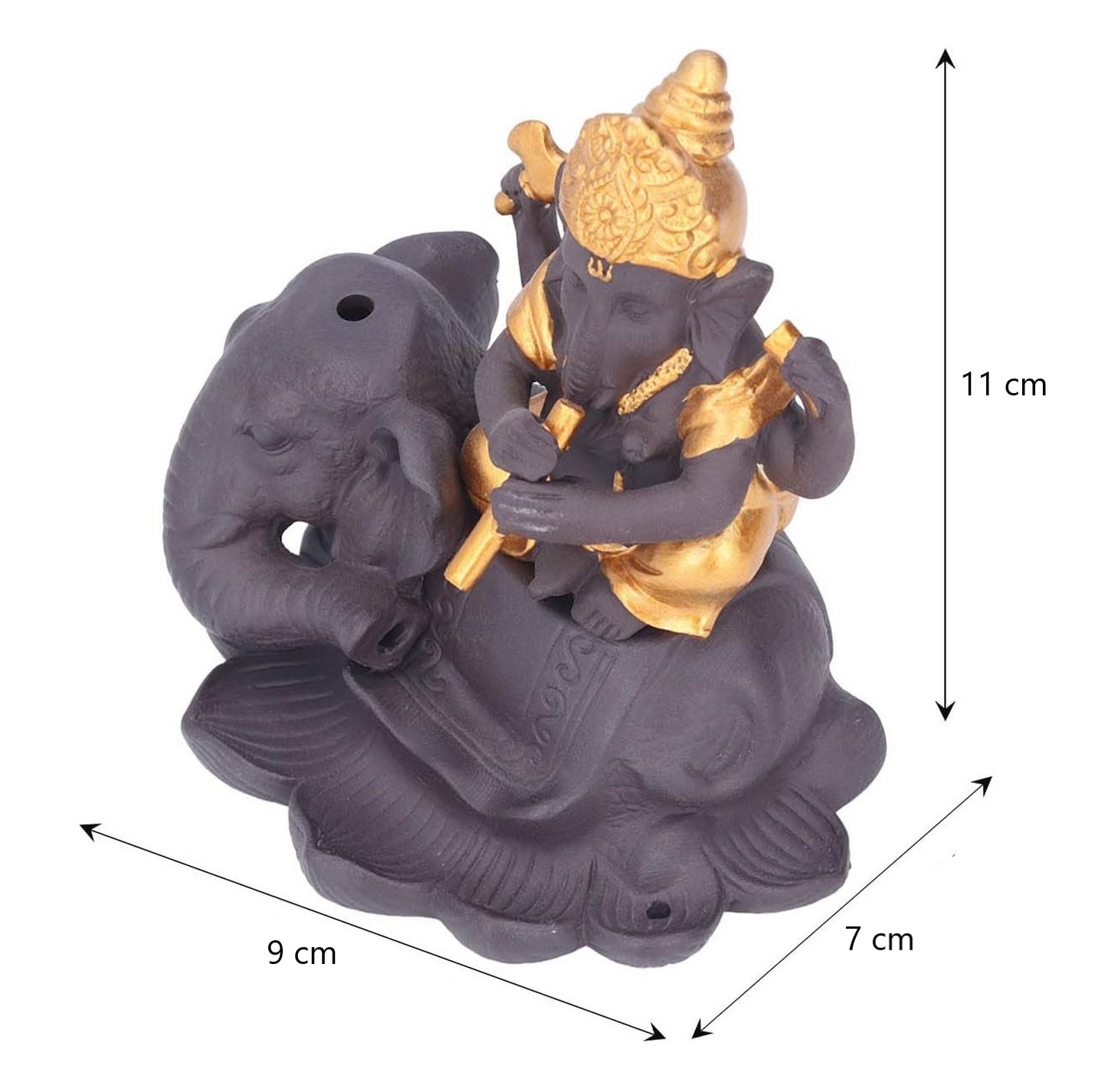 Elefante Ganesha Quemador Incienso + Cono De Incienso 0333