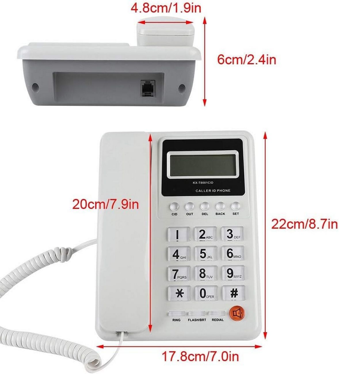 Telefono Fijo Escritorio Alambrico Pantalla Lcd Kx-t8001cid