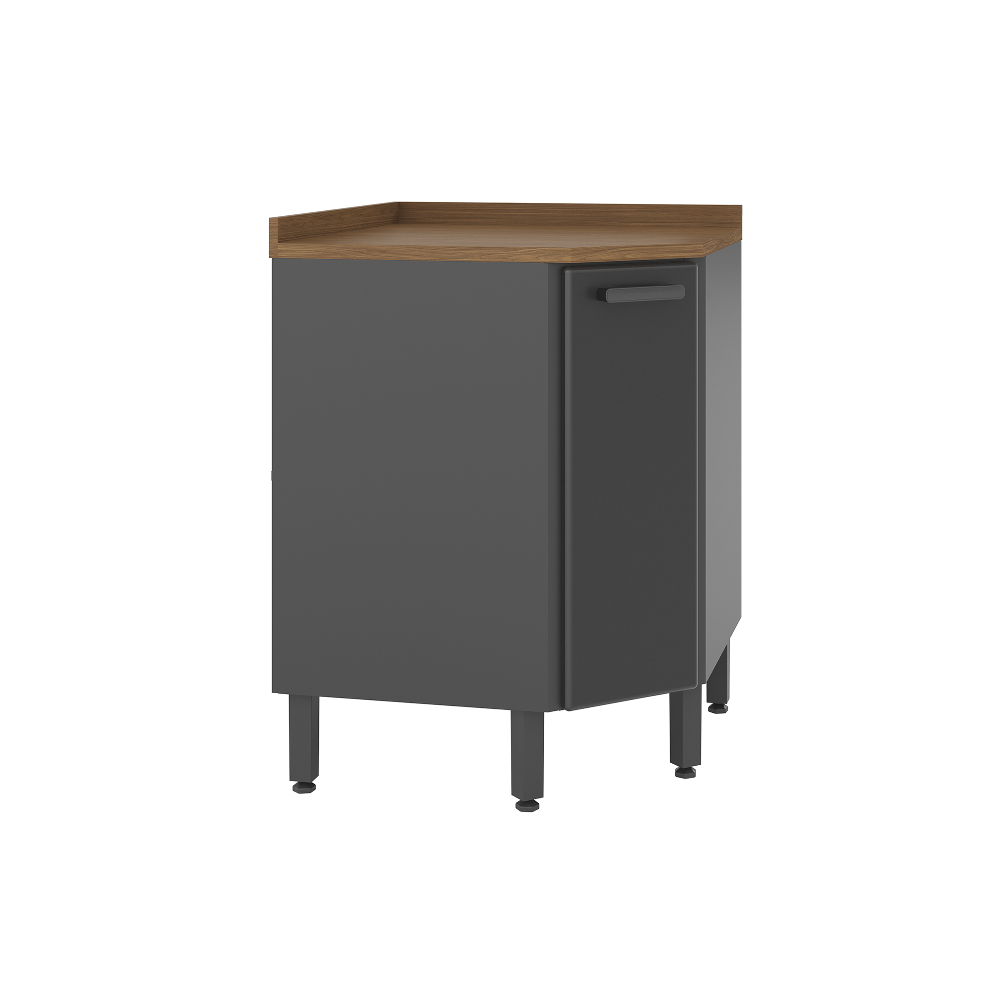 Mueble Inferior Cocina Acero Incluye Meson Color Gris