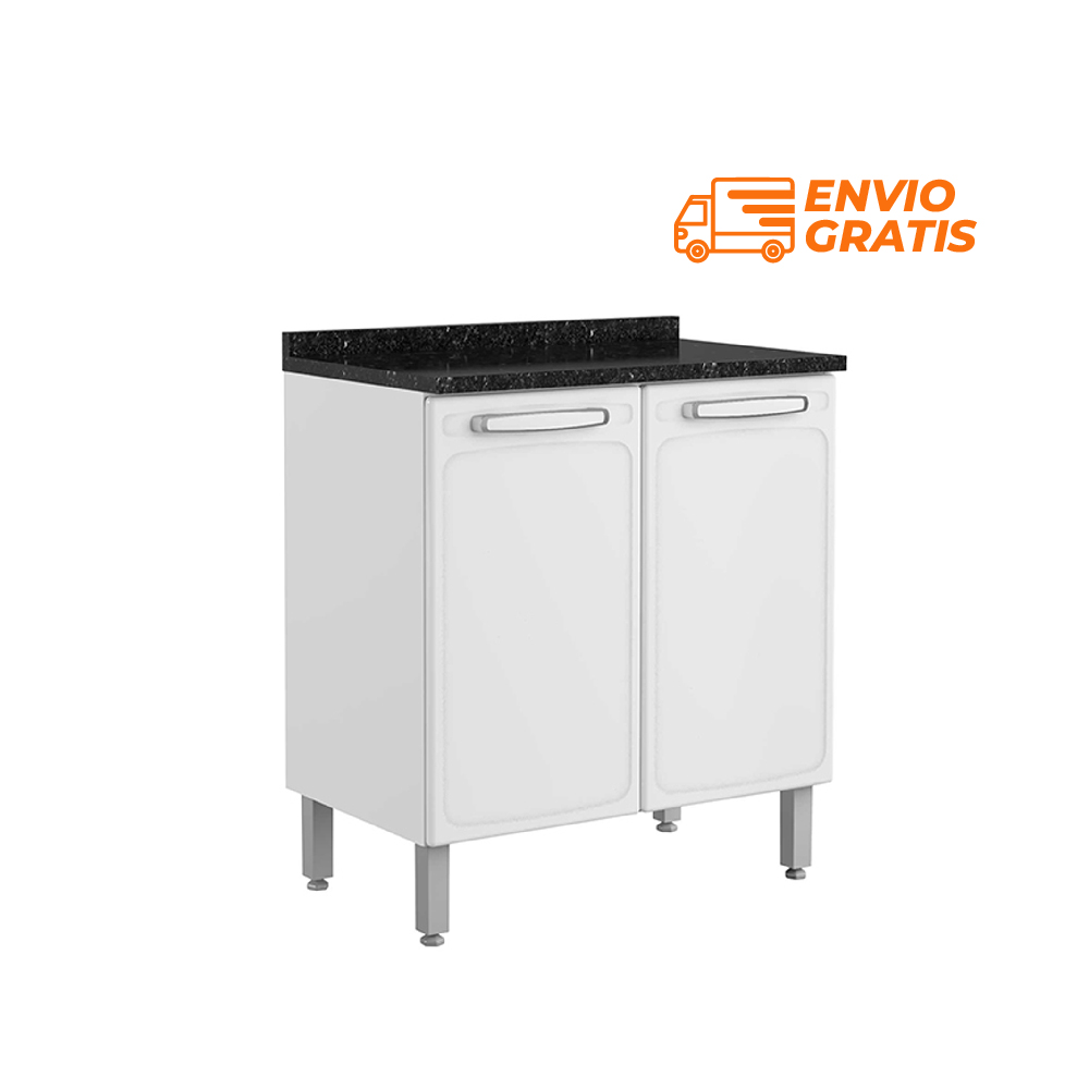 Mueble Base Gourmet 80cm con Mesón Blanco