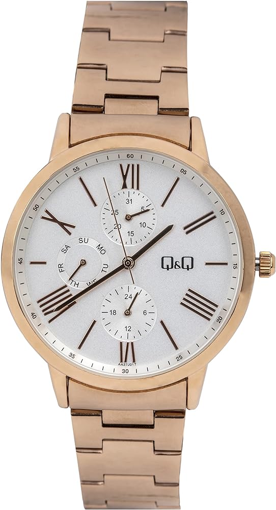 Reloj Q&Q QyQ  AA37j017y Unisex Oro Rosa Multifincional