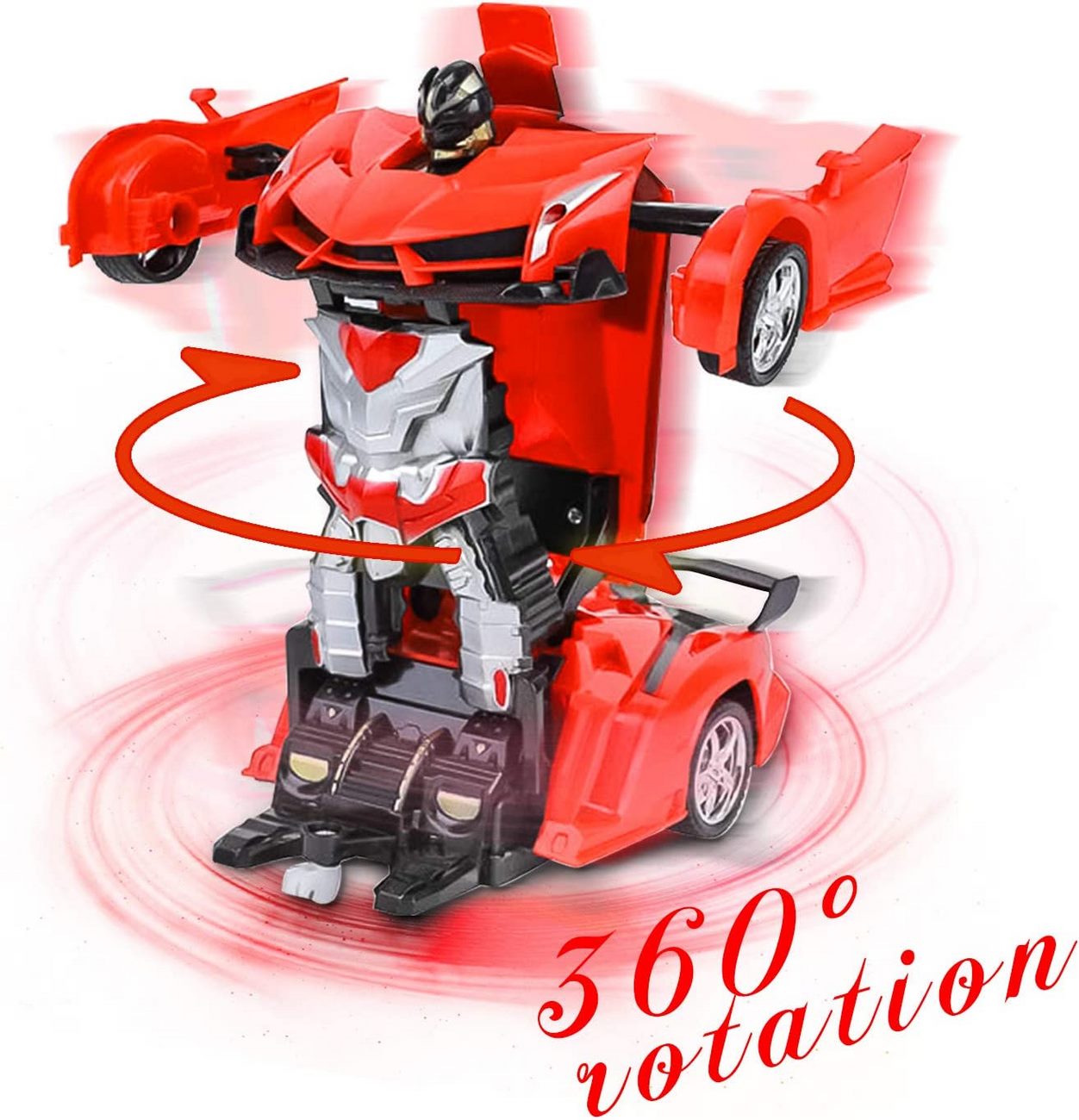 Carro Control Remoto Convierte En Robot Transformers Recargable Rojo (2)