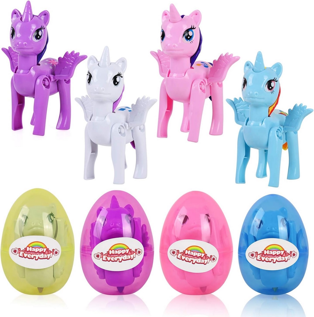 Unicornio Pony Juguete Niñas Huevo Sorpresa Didactico X 4 Un