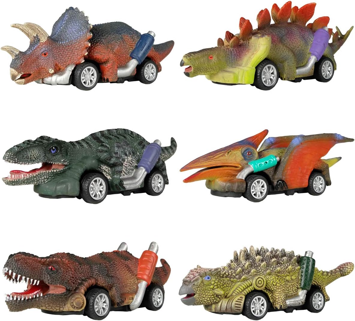 Carros De Dinosaurios Pack 6 Para Lanzar Impulso 