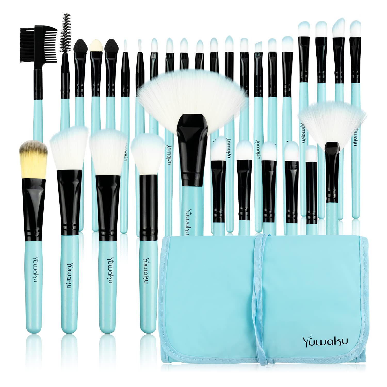 Set De Brochas de Maquillaje Yuwaku Azul x 32