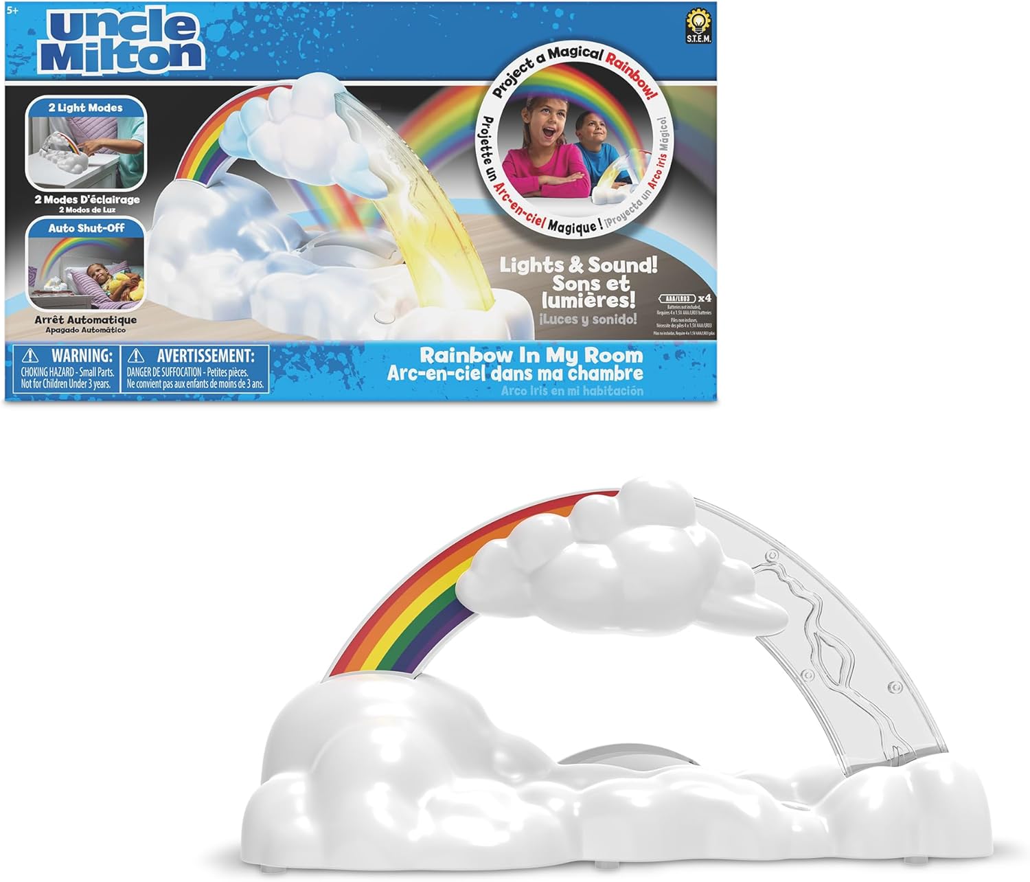 Proyector de luz arcoíris interactivo con sonido- lampara rainbow educativa 