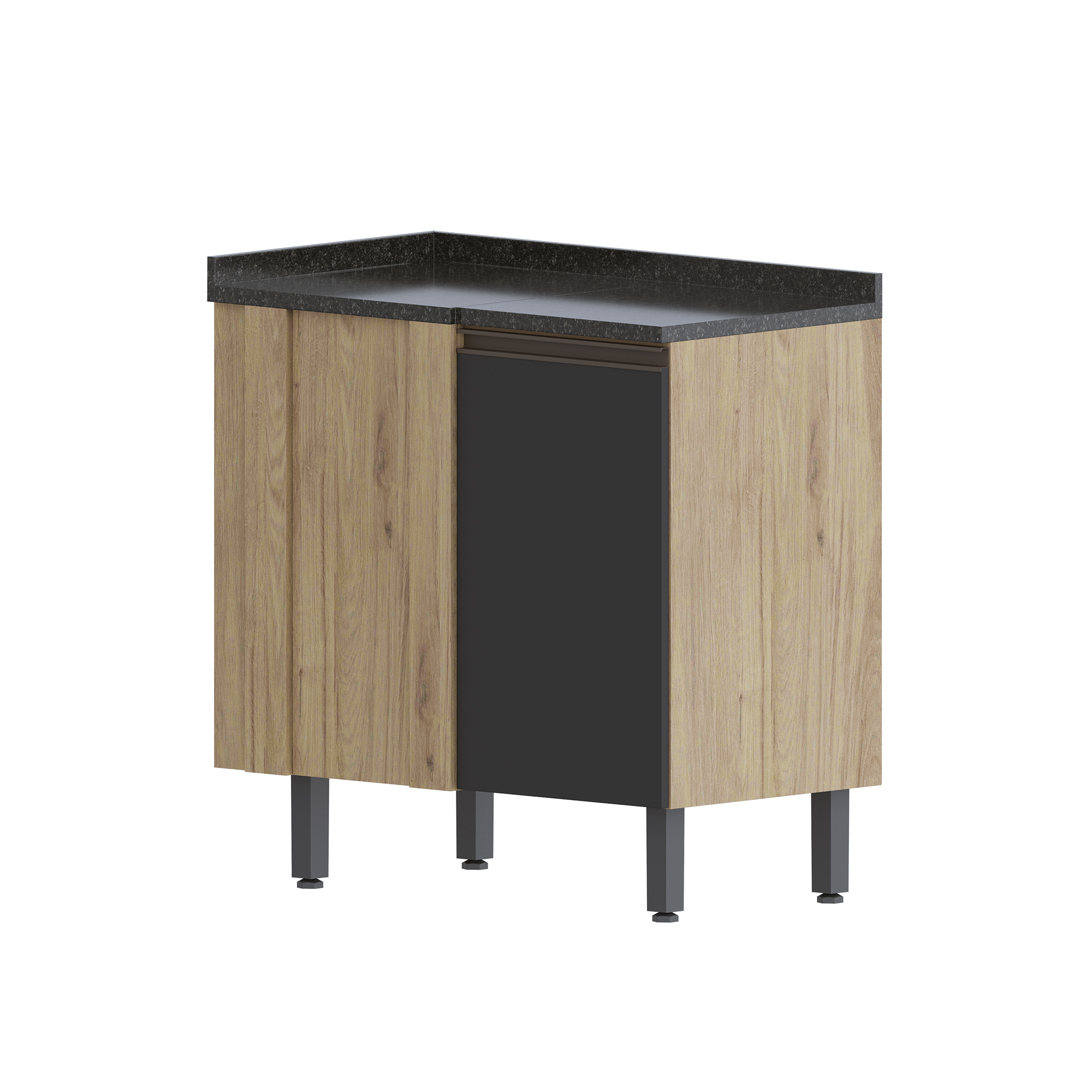 Mueble Inferior De Cocina 48x87cm 1 Puerta Incluye Mesón MDP - Gris
