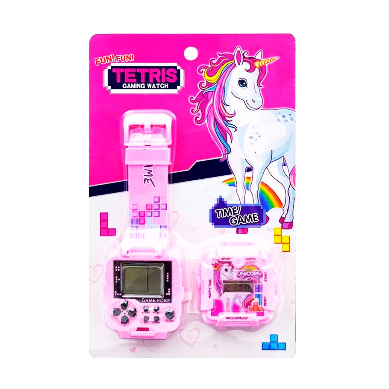 Reloj Infantil Con Tetris Para Niñas Unicornio + Baterias