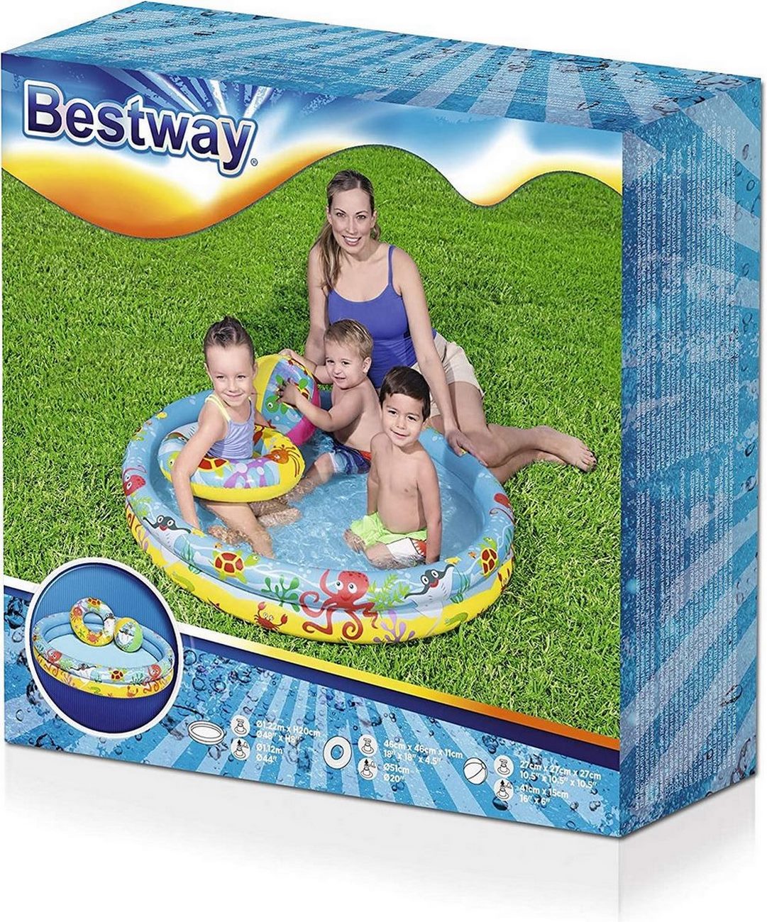 Piscina Infantil Inflable Bestway + Pelota + Flotador 51124