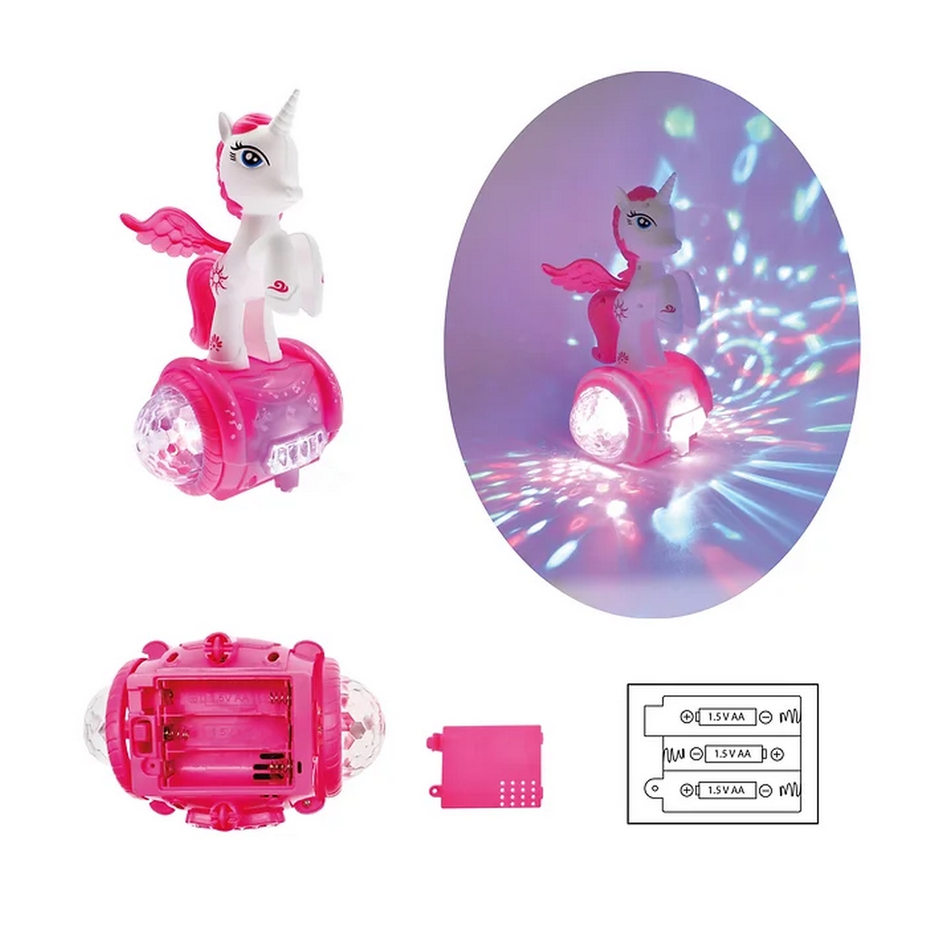  Robot Unicornio Pony Luces Sonido Scooter Movil + Bateria