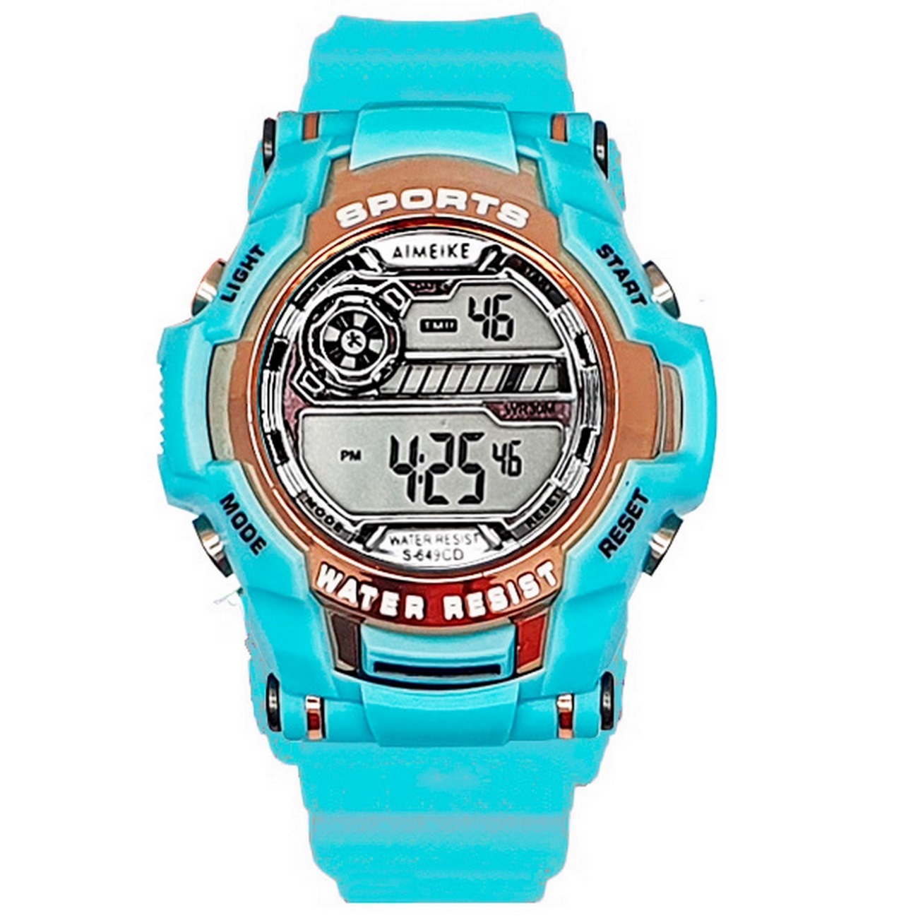 Reloj Digital Impermeable 30 M Deportivo Azul + Estuche