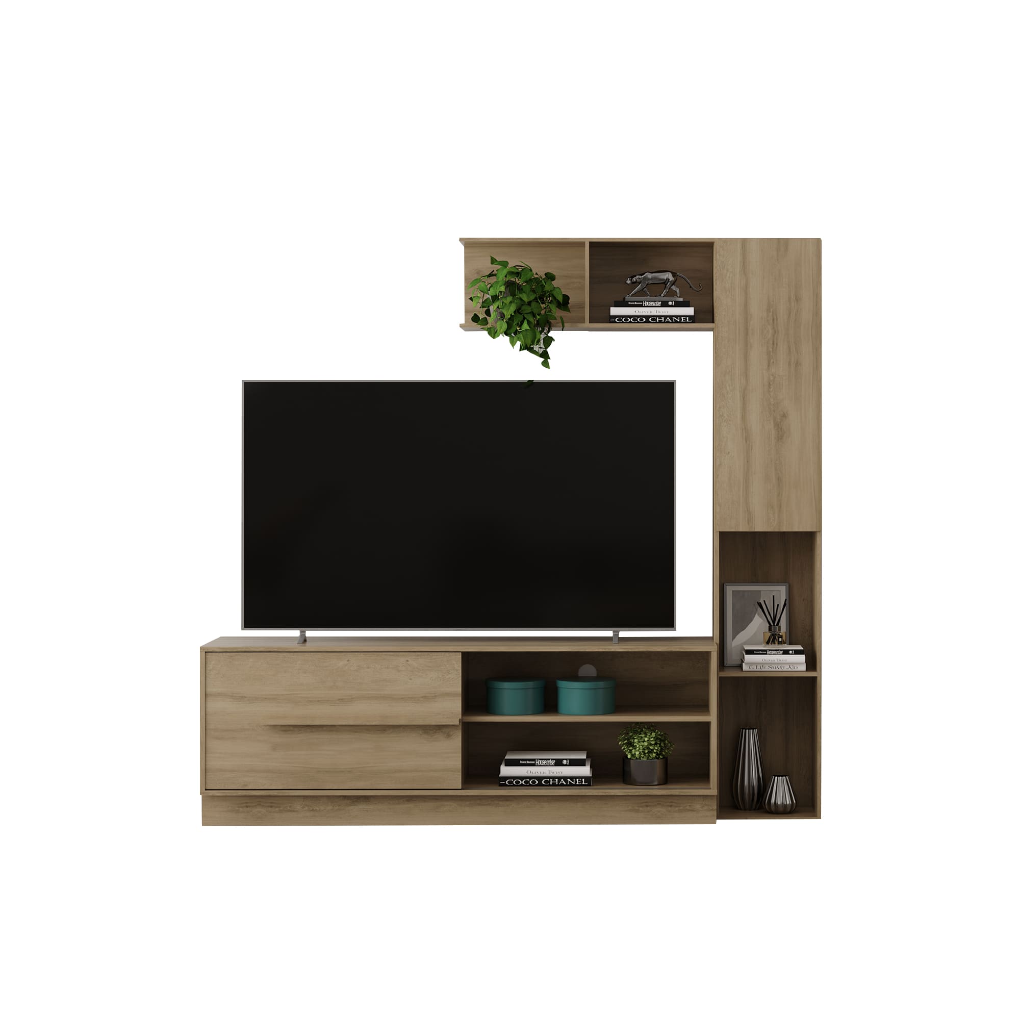 Combo Mueble TV 60" MDP Color Noce