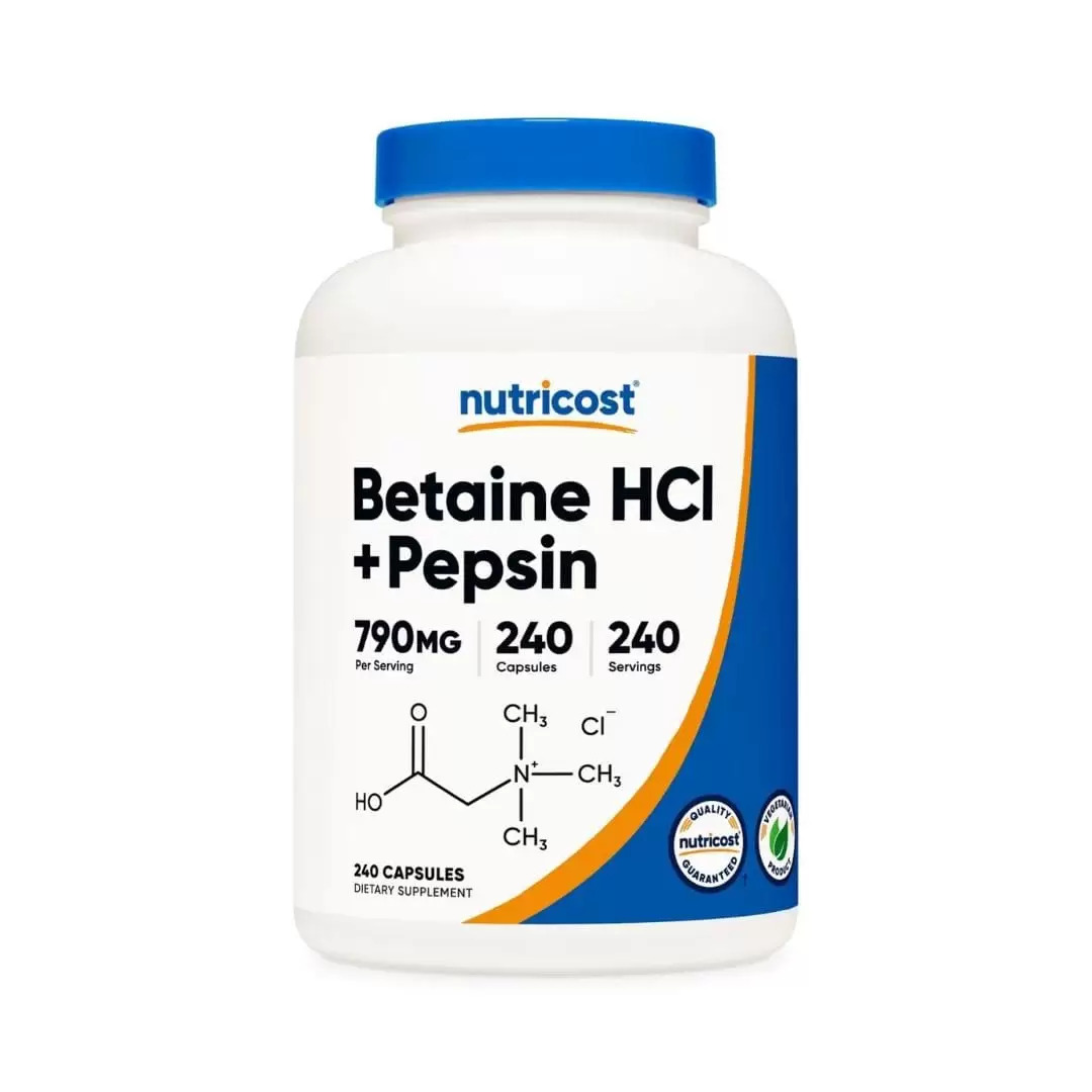 Betaina HCL + Pepsina 240 Capsulas