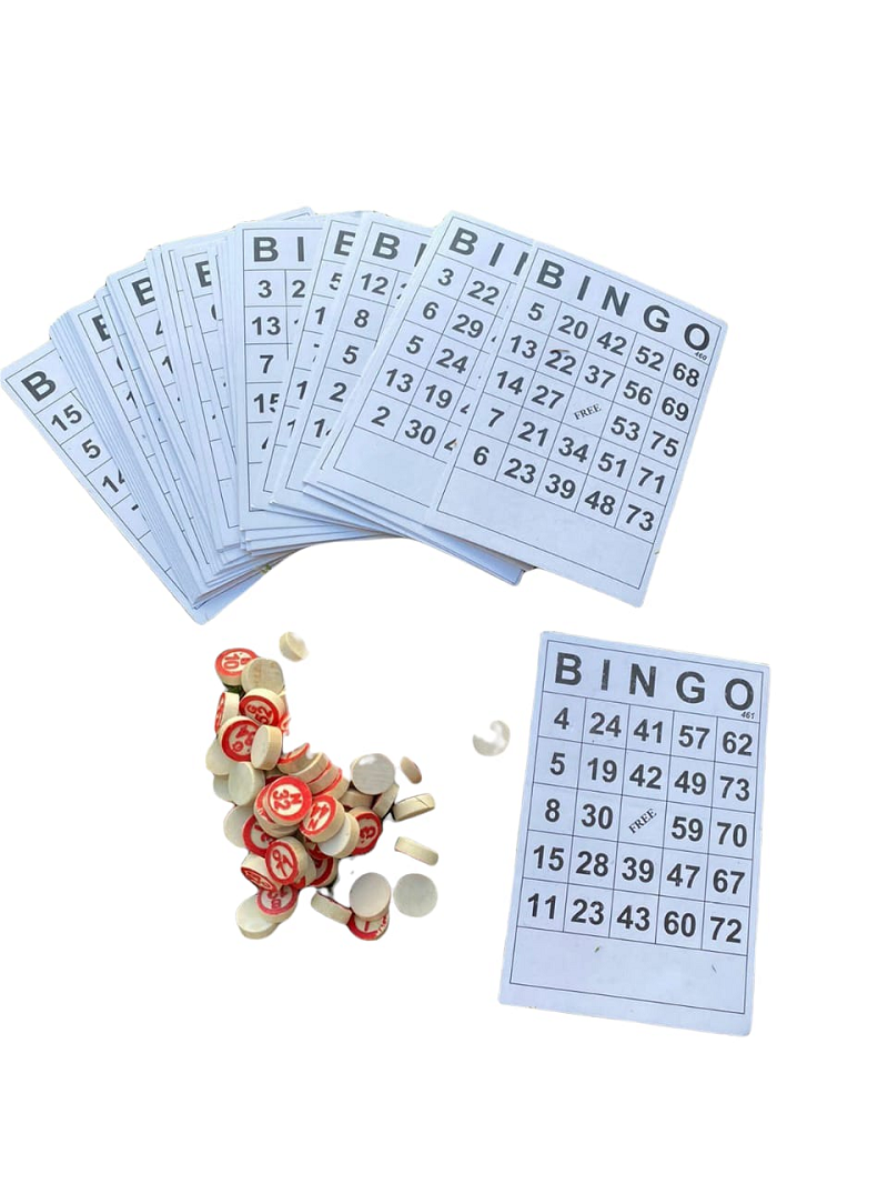 Juego De Bingo Familiar 40 Tablas Y 75 Fichas Madera