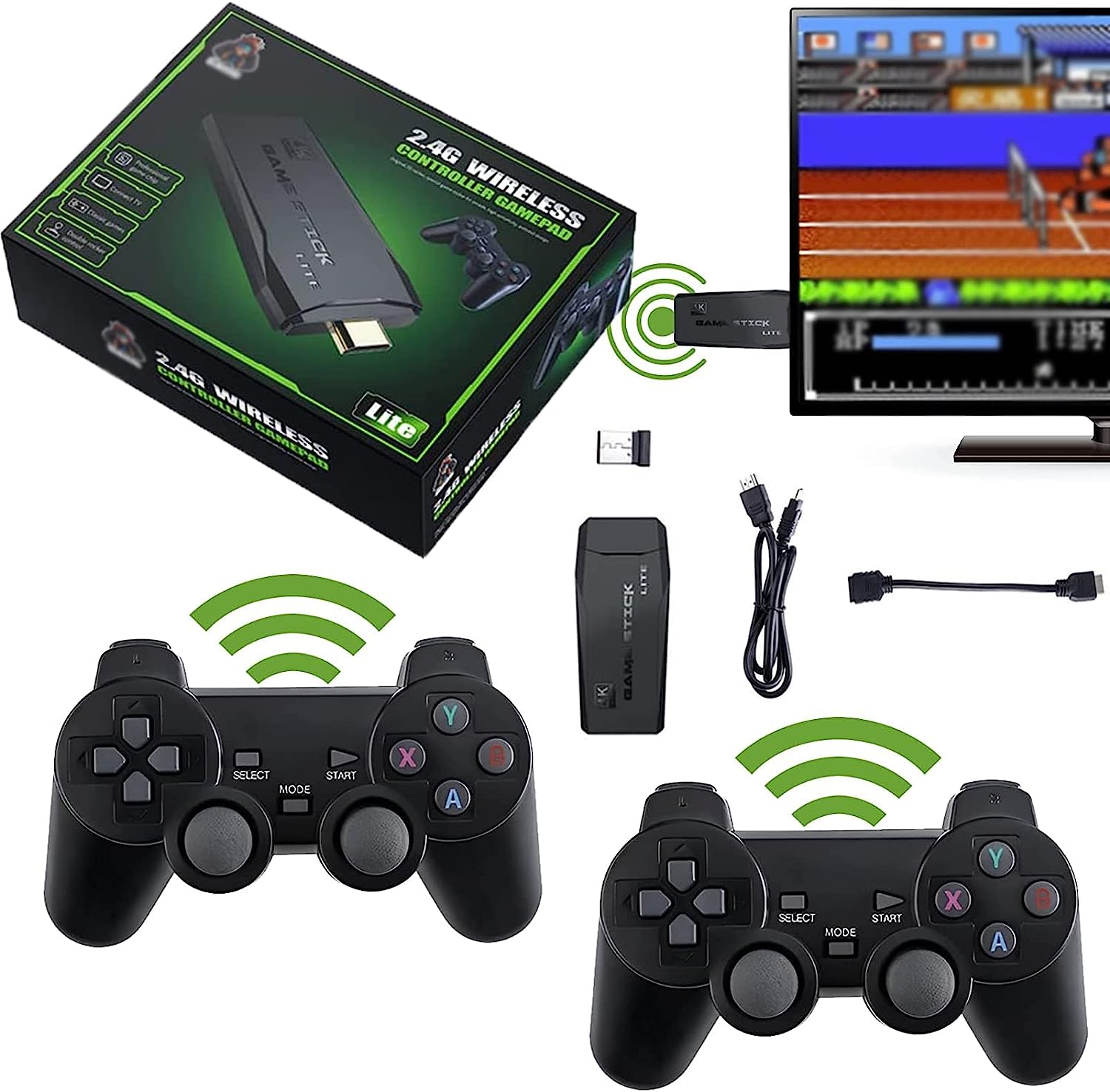Consola Retro +1000 Juegos + 2 Controles +Adaptador USB +Juegos PS1