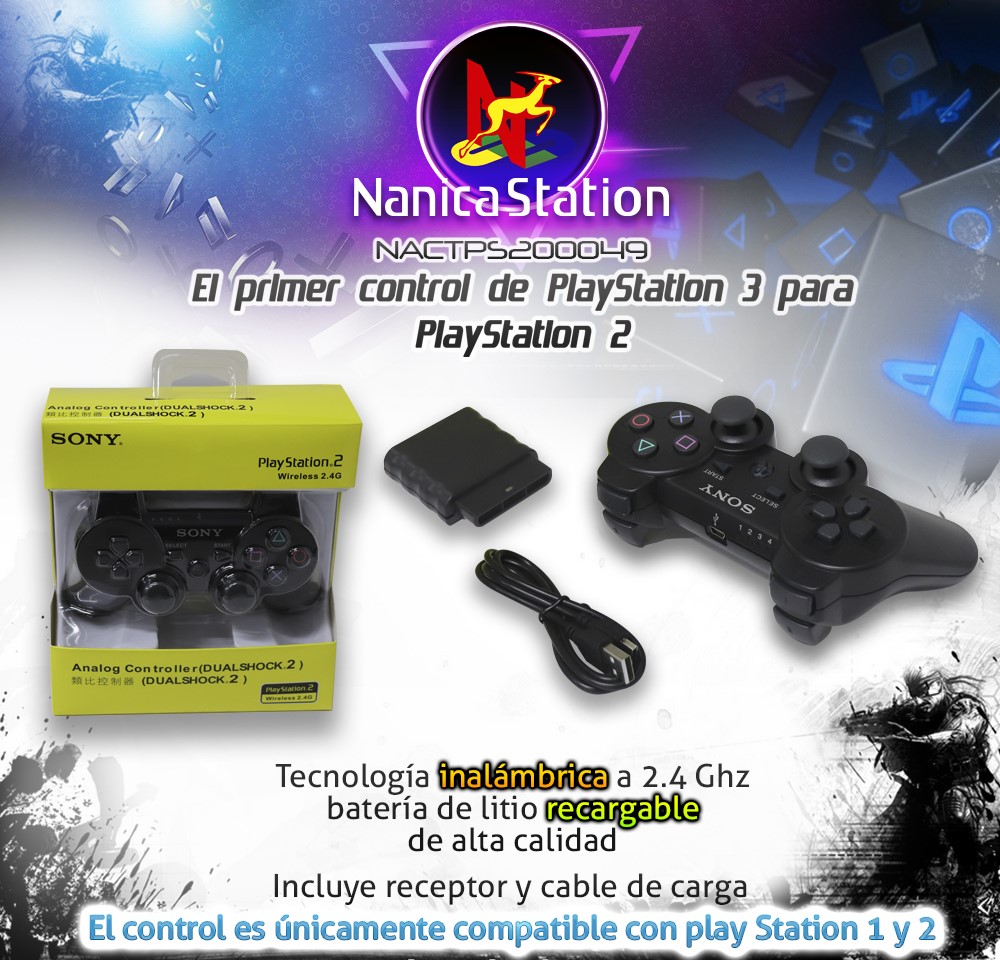 Control Inalámbrico PS2 y PS1 (Recargable)