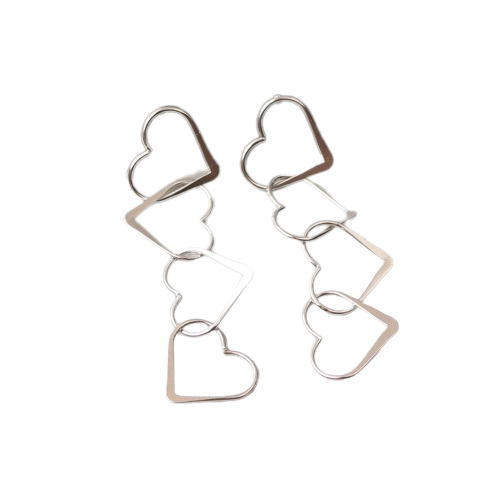 Aretes Corazones Dorados - Copaza