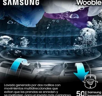 Lavadora Samsung 9Kg Wobble Carga Superior Gris
