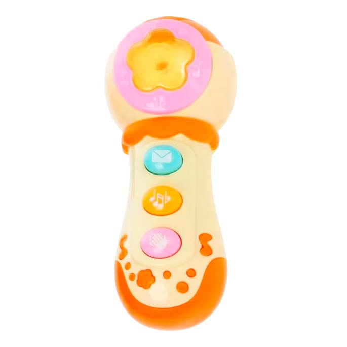Micrófono Para Bebés Con Luz Y Sonidos Juguete + Baterias Beige